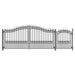 Aleko Products || Aleko Steel Dual Swing Driveway Gate LONDON Style 14 ft With Pedestrian Gate 4 ft SET14X4LOND-AP