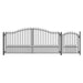 Aleko Products || Aleko Steel Dual Swing Driveway Gate Munich Style 14 ft With Pedestrian Gate 4 ft SET14X4MUND-AP