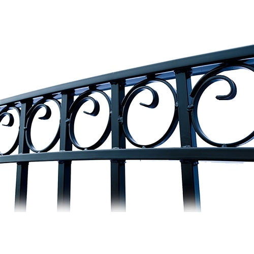 Aleko Products || Aleko Steel Dual Swing Driveway Gate Paris Style 12 ft with Pedestrian Gate 4 ft SET12X4PARD-AP