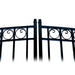 Aleko Products || Aleko Steel Dual Swing Driveway Gate Paris Style 12 ft with Pedestrian Gate 4 ft SET12X4PARD-AP