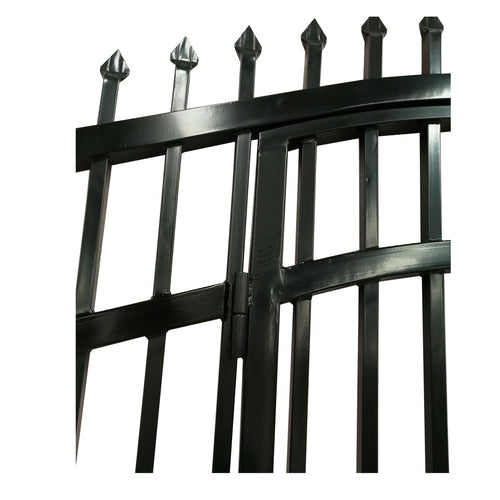 Aleko Products || Aleko Steel Dual Swing Driveway Gate with Built-In Pedestrian Door VIENNA Style 12 x 7 Feet DGP12VIENNA-AP