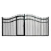 Aleko Products || Aleko Steel Dual Swing Driveway Gate with Built-In Pedestrian Door VIENNA Style 14 x 7 Feet DGP14VIENNA-AP