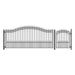 Aleko Products || Aleko Steel Single Swing Driveway Gate Prague Style 14 ft With Pedestrian Gate 4 ft SET14X4PRAS-AP