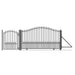 Aleko Products || Aleko Steel Sliding Driveway Gate 12 ft with Pedestrian Gate 5 ft MUNICH Style DG12MUNSSLPED-AP