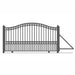 Aleko Products || Aleko Steel Sliding Driveway Gate 14 ft with Pedestrian Gate 5 ft PARIS Style DG14PARSSLPED-AP
