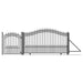 Aleko Products || Aleko Steel Sliding Driveway Gate 14 ft with Pedestrian Gate 5 ft PRAGUE Style DG14PRASSLPED-AP
