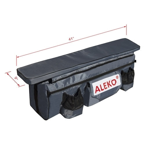 Aleko Products || Aleko Waterproof Inflatable Boat Seat Cushion with Under Seat Bag and Pockets 41x9 inches Dark Gray BSB420DGV1-AP