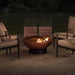Sunjoy || AmberCove Outdoor Fire Pit 32 in. Copper Steel Wood Burning Patio Fire Pit with Spark Screen and Fire Poker