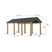 Sunjoy || AutoCove 11x20 Black Gable Roof Wood Carport/Gazebo with 2 Ceiling Hooks