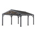 Sunjoy || AutoCove 14x20 Brown Polycarbonate Gable Roof Metal Carport/Gazebo with 2 Ceiling Hooks