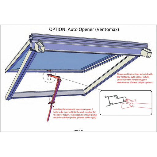 Exaco || Automatic Opener for Roof Window for Royal or Junior Victorian Greenhouses