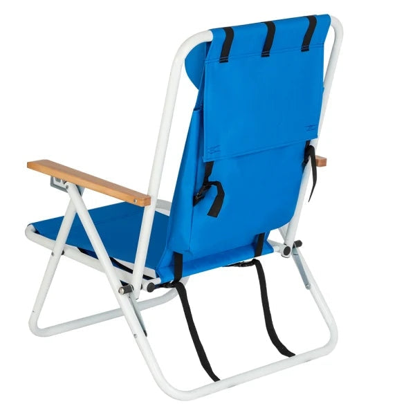 inQ Boutique || Backpack Beach Chair Folding Portable Chair Blue Solid Camping Hiking Fishing D0102Hh0I9U