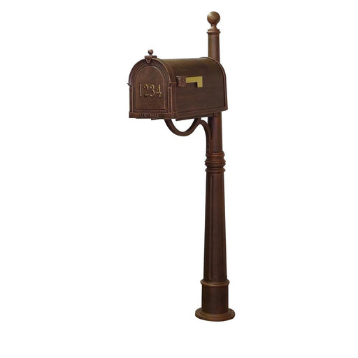 Special Lite Products || Berkshire Curbside Mailbox with Front Address Numbers and Ashland Mailbox Post