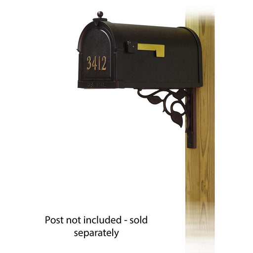 Special Lite Products || Berkshire Curbside Mailbox with Front Address Numbers and Floral front single mailbox mounting bracket