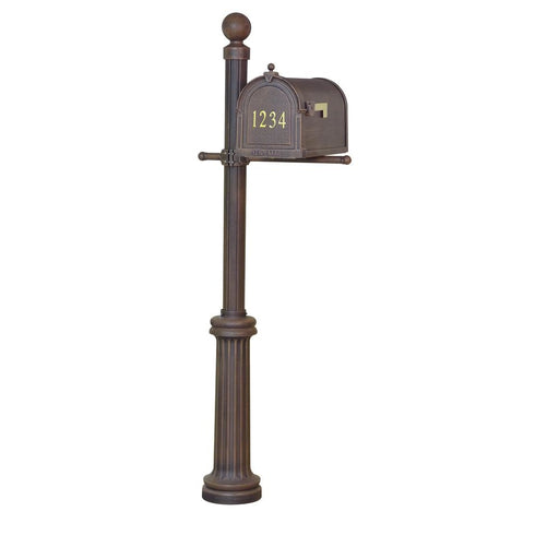 Special Lite Products || Berkshire Curbside Mailbox with Front Address Numbers and Fresno Mailbox Post