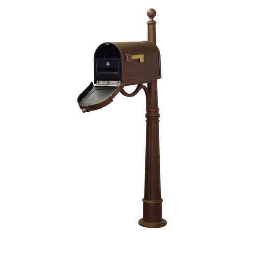 Special Lite Products || Berkshire Curbside Mailbox with Front Address Numbers, Locking Insert and Ashland Mailbox Post