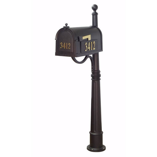 Special Lite Products || Berkshire Curbside Mailbox with Front and Side Address Numbers and Ashland Mailbox Post