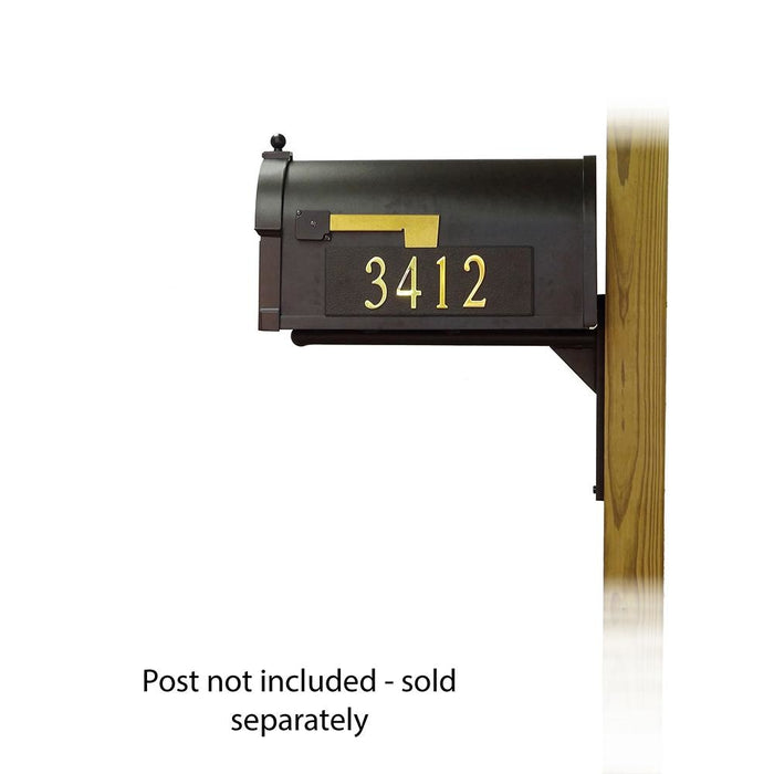 Special Lite Products || Berkshire Curbside Mailbox with Front and Side Address Numbers and Ashley front single mailbox mounting bracket