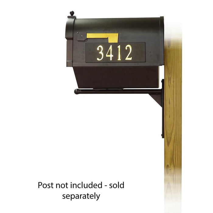 Special Lite Products || Berkshire Curbside Mailbox with Front and Side Address Numbers, Newspaper tube and Ashley front single mailbox mounting bracket