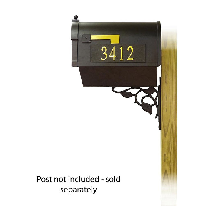 Special Lite Products || Berkshire Curbside Mailbox with Front and Side Address Numbers, Newspaper tube and Floral front single mailbox mounting bracket