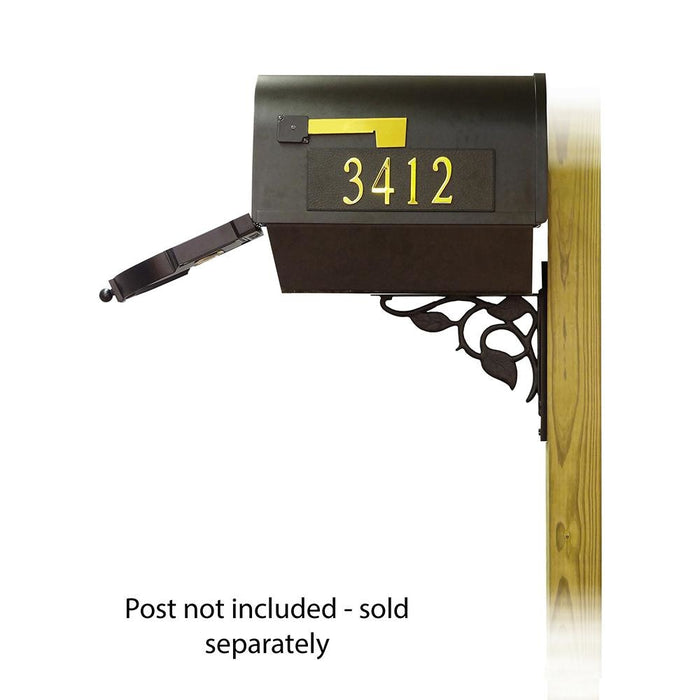 Special Lite Products || Berkshire Curbside Mailbox with Front and Side Address Numbers, Newspaper tube and Floral front single mailbox mounting bracket