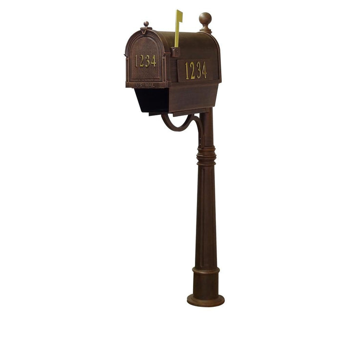 Special Lite Products || Berkshire Curbside Mailbox with Front and Side Address Numbers, Newspaper Tube, Locking Insert and Ashland Mailbox Post