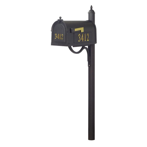 Special Lite Products || Berkshire Curbside Mailbox with Front and Side Address Numbers and Richland Mailbox Post