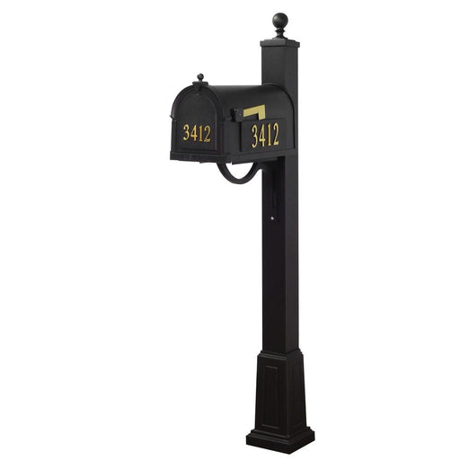 Special Lite Products || Berkshire Curbside Mailbox with Front and Side Numbers, and Springfield Mailbox Post with Base