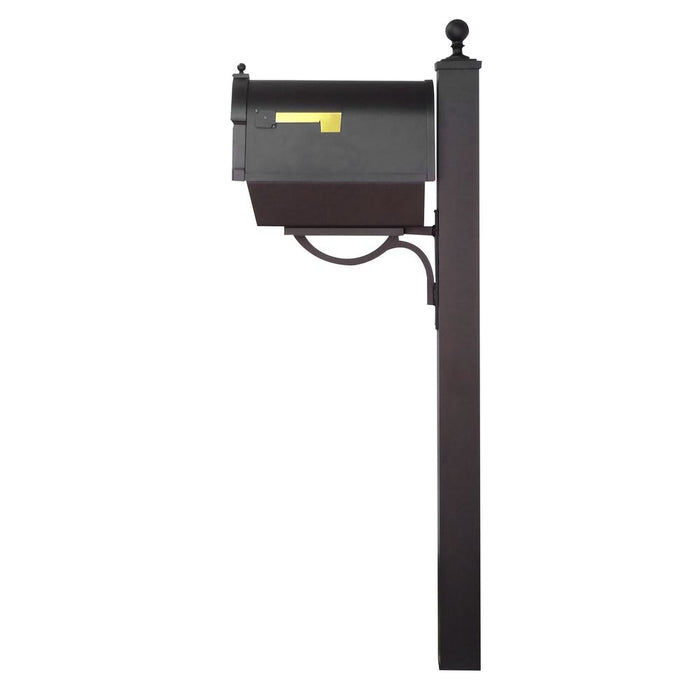 Special Lite Products || Berkshire Curbside Mailbox with Front Numbers, Newspaper Tube and Springfield Mailbox Post