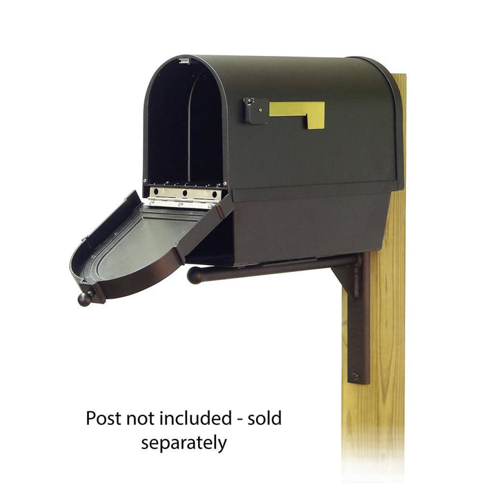 Special Lite Products || Berkshire Curbside Mailbox with Newspaper tube and Ashley front single mailbox mounting bracket