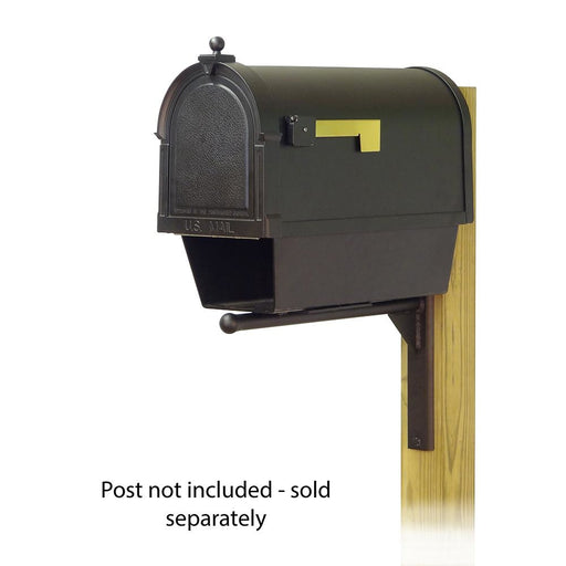 Special Lite Products || Berkshire Curbside Mailbox with Newspaper tube and Ashley front single mailbox mounting bracket