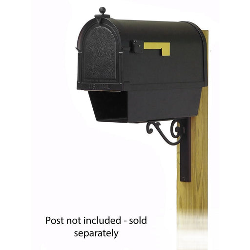 Special Lite Products || Berkshire Curbside Mailbox with Newspaper tube and Baldwin front single mailbox mounting bracket