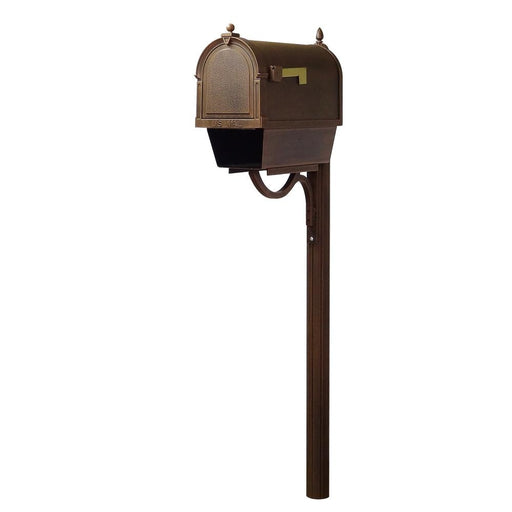 Special Lite Products || Berkshire Curbside Mailbox with Newspaper Tube and Richland Mailbox Post