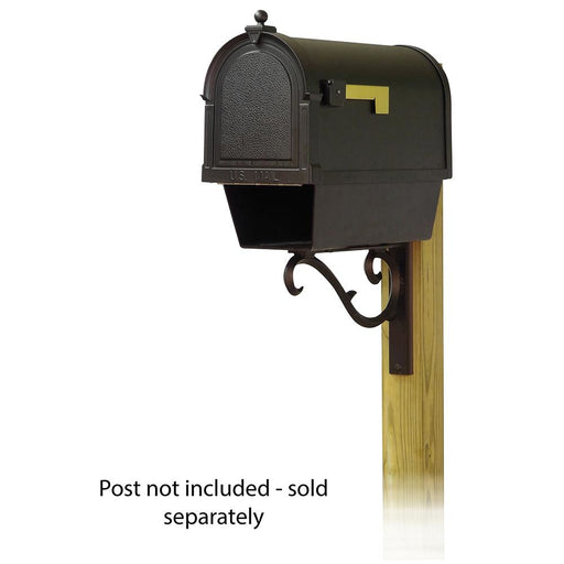 Special Lite Products || Berkshire Curbside Mailbox with Newspaper tube and Sorrento front single mailbox mounting bracket