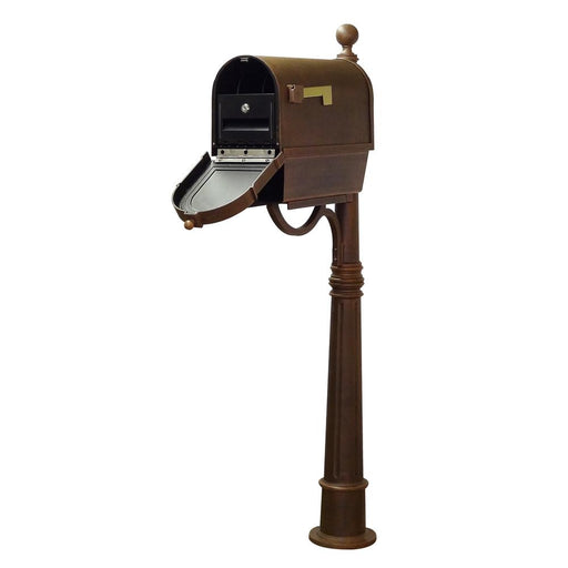 Special Lite Products || Berkshire Curbside Mailbox with Newspaper Tube, Locking Insert and Ashland Mailbox Post