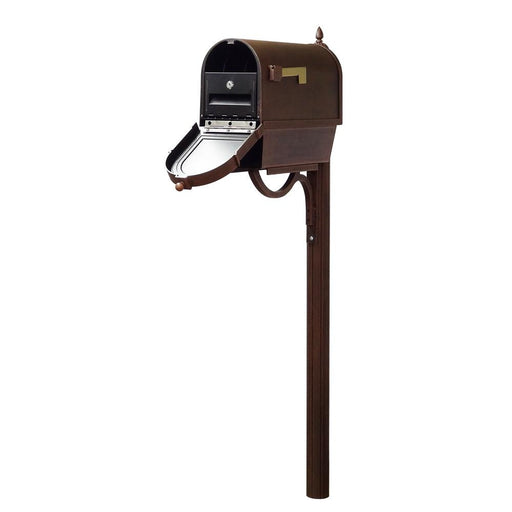 Special Lite Products || Berkshire Curbside Mailbox with Newspaper Tube, Locking Insert and Richland Mailbox Post