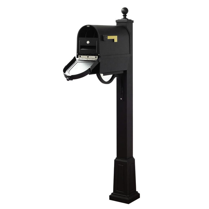 Special Lite Products || Berkshire Curbside Mailbox with Newspaper Tube, Locking Insert and Springfield Mailbox Post with Base