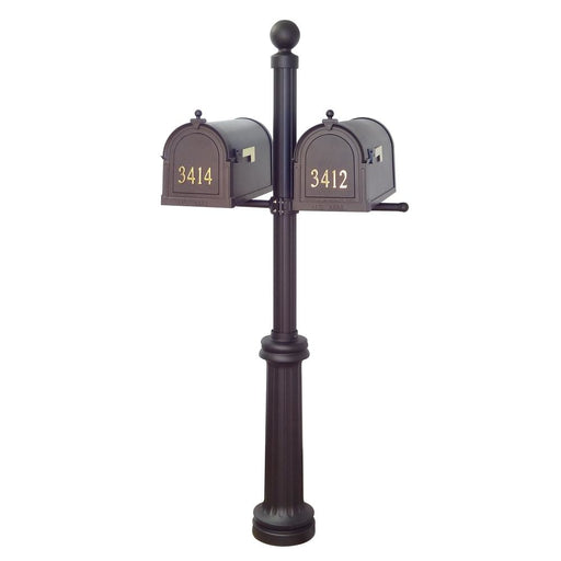 Special Lite Products || Berkshire Curbside Mailboxes with Front Address Numbers and Fresno Double Mount Mailbox Post