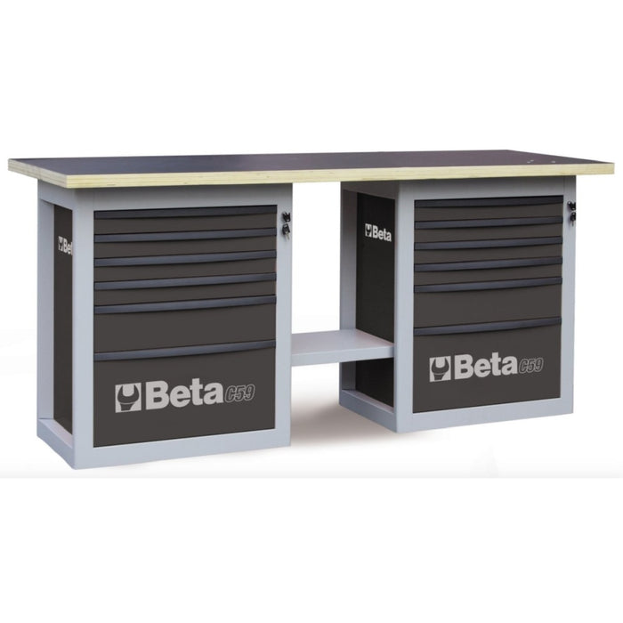 Beta Tools || Beta Tools Endurance Workbench 12 Drawers C59B Grey