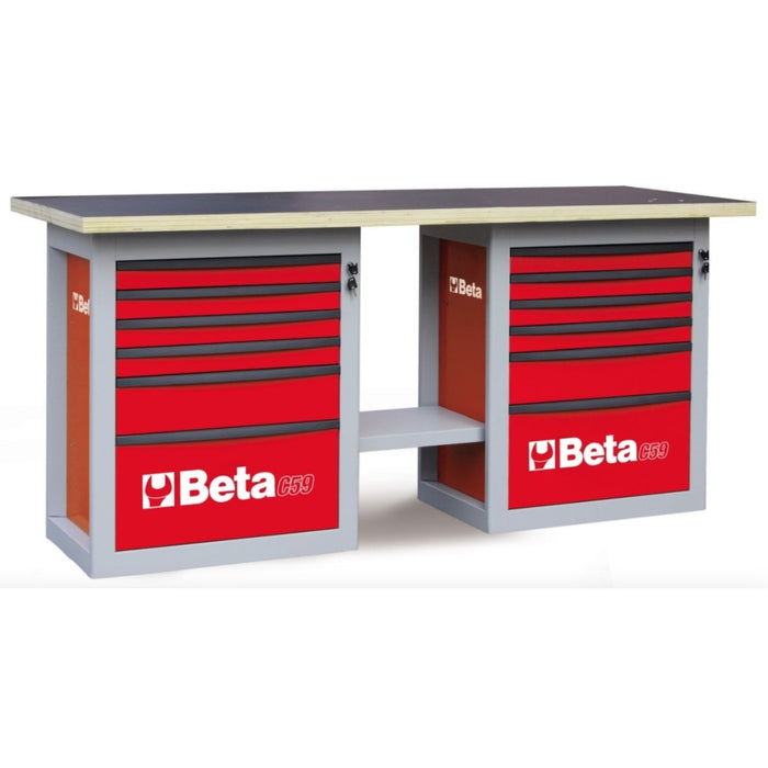 Beta Tools || Beta Tools Endurance Workbench 12 Drawers C59B Red