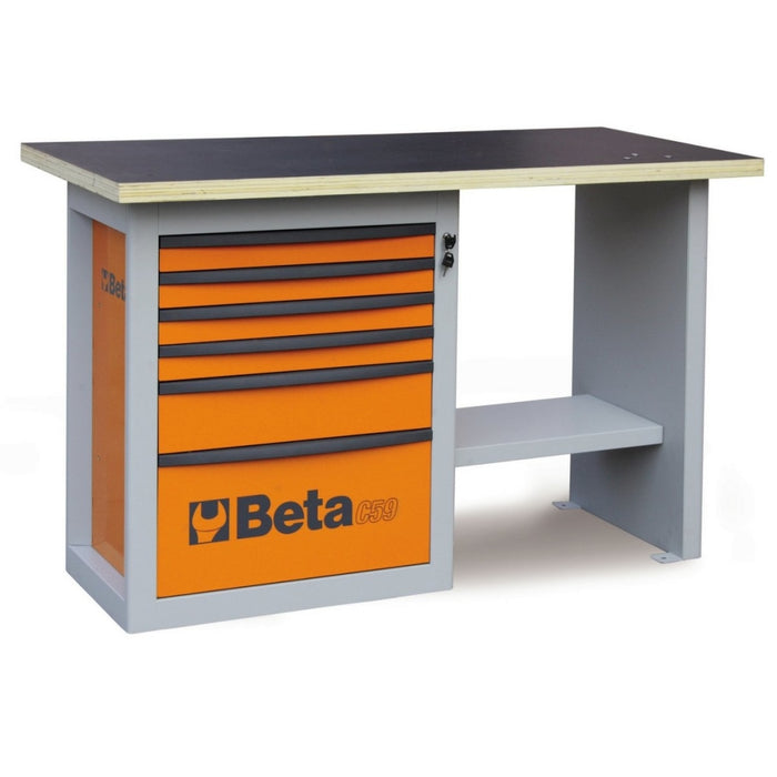 Beta Tools || Beta Tools Endurance Workbench 6 Drawers C59C Orange