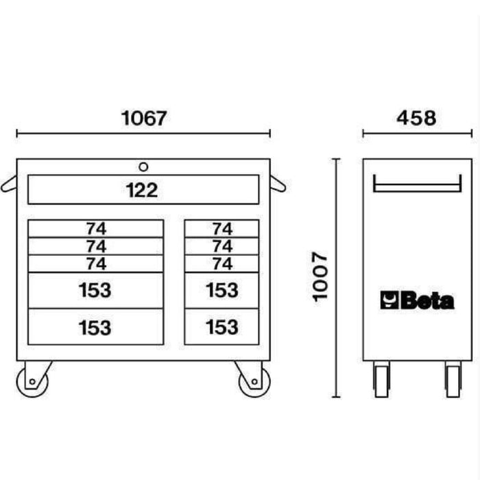 Beta Tools || Beta Tools Mobile Roller Cabinet 11 Drawer C38