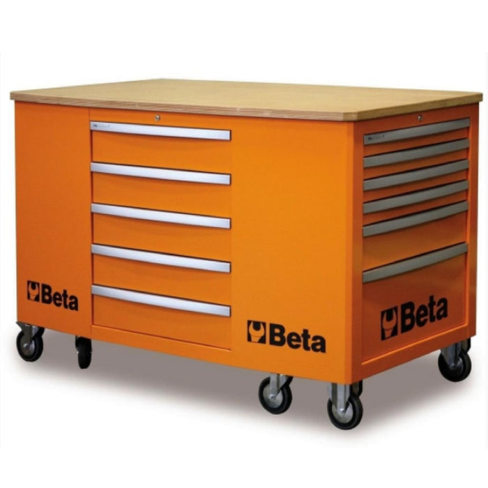 Beta Tools || Beta Tools Mobile Workstation 28 Drawer C31 Orange