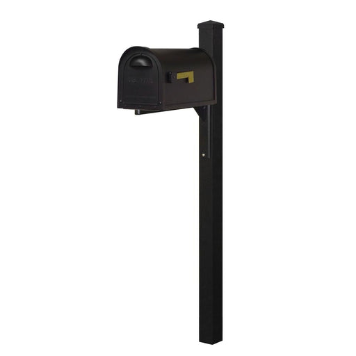 Special Lite Products || Classic Curbside Mailbox and Wellington Direct Burial Mailbox Post Smooth, Black