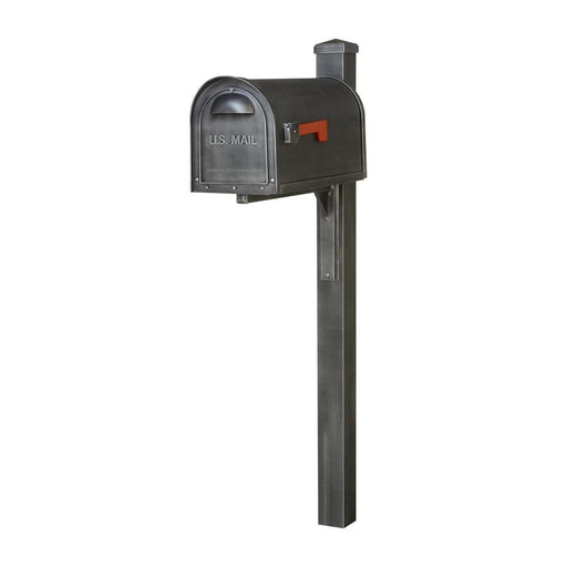 Special Lite Products || Classic Curbside Mailbox and Wellington Direct Burial Mailbox Post Smooth, Swedish Silver