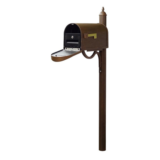 Special Lite Products || Classic Curbside Mailbox with Locking Insert and Richland Mailbox Post