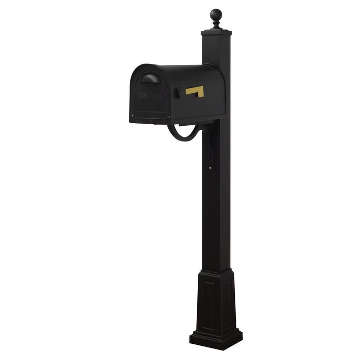 Special Lite Products || Classic Curbside Mailbox with Locking Insert and Springfield Mailbox Post with Base