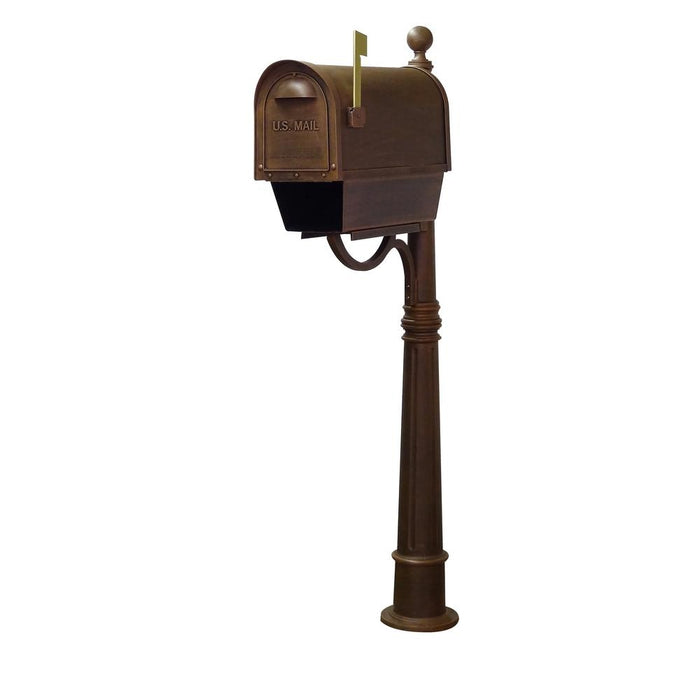 Special Lite Products || Classic Curbside Mailbox with Newspaper Tube and Ashland Mailbox Post