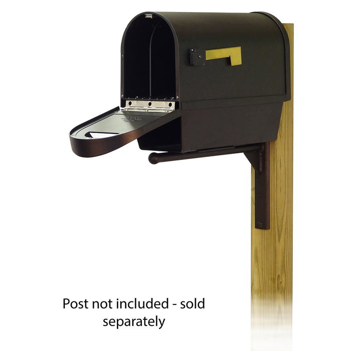Special Lite Products || Classic Curbside Mailbox with Newspaper tube and Ashley front single mailbox mounting bracket