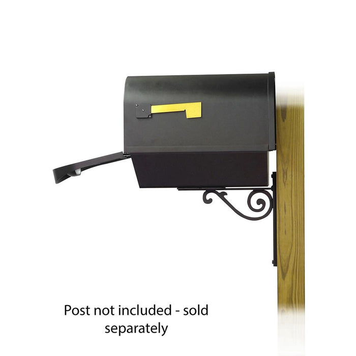 Special Lite Products || Classic Curbside Mailbox with Newspaper tube and Baldwin front single mailbox mounting bracket